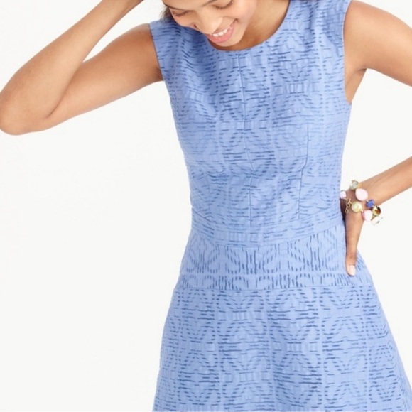 Women’s J. Crew Textured Eyelet Jacquard Sleeveless Dress Size 10 Tall - Picture 3 of 12